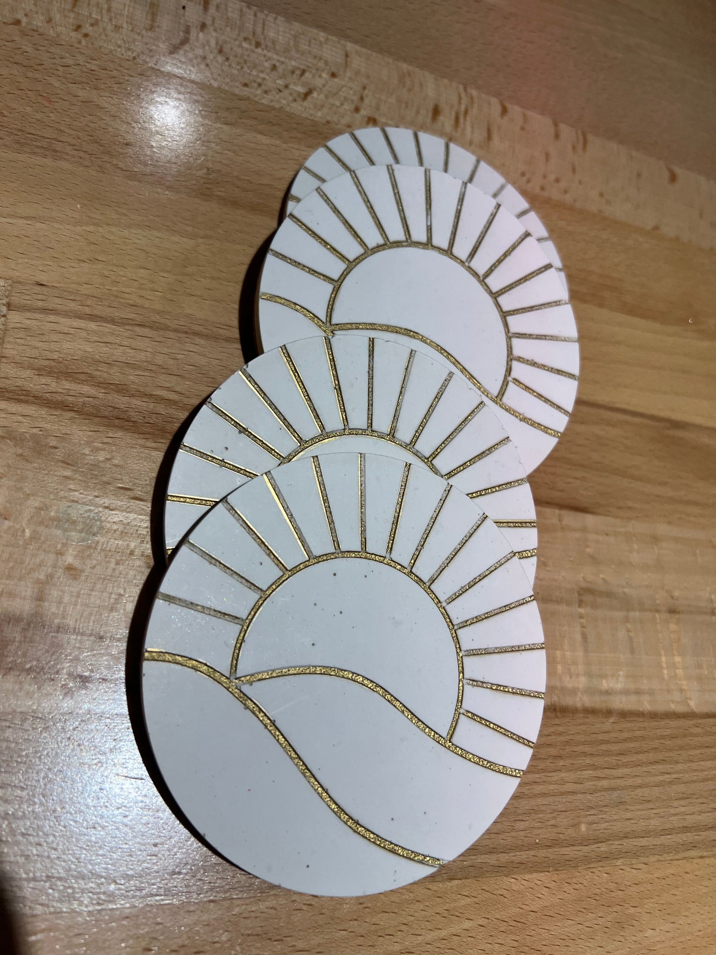 Sun jesmonite coasters