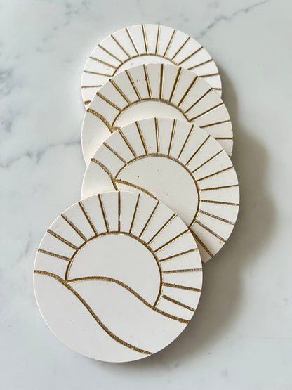 Sun jesmonite coasters