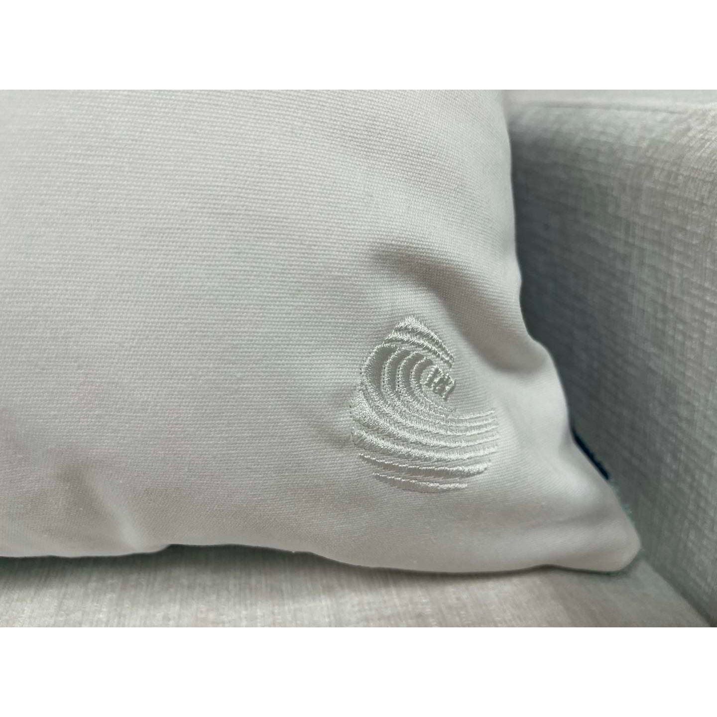 EMBROIDERED CATCH A WAVE PILLOW - BLUE