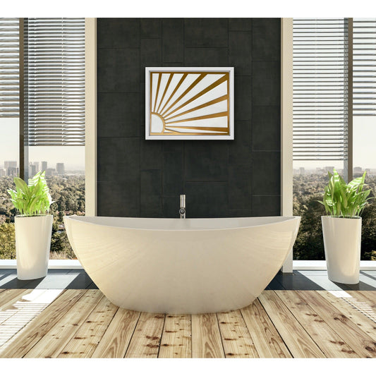 SUNBURST WHITE & GOLD WALL ART