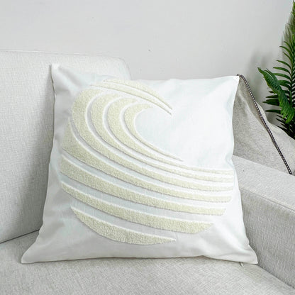 EMBROIDERED CATCH A WAVE PILLOW - WHITE